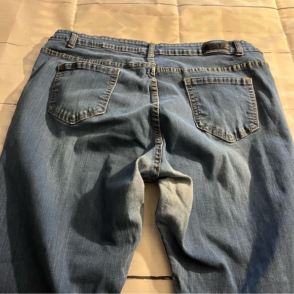 Blue DKIN Stretch Skinny / Straight Leg Jeans, Medium Wash, Size 22W - Picture 11 of 13